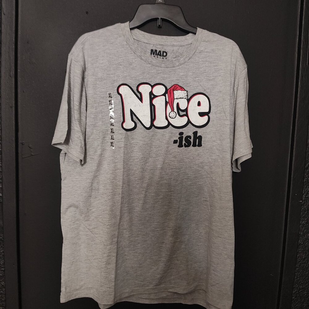 Mad Engine "Nice-ish" Christmas Holiday T-Shirt - Size XL New Without Tags